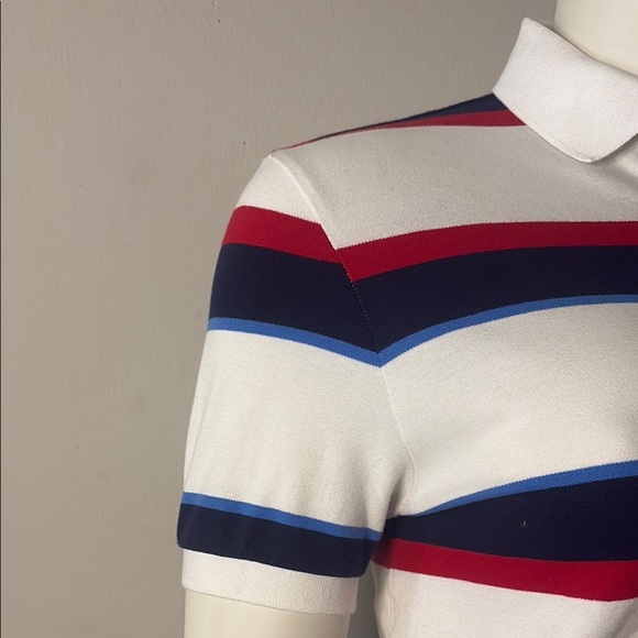 Chaps Red and Blue Polo Shirt Classic Striped Design - Picture 12 of 14
